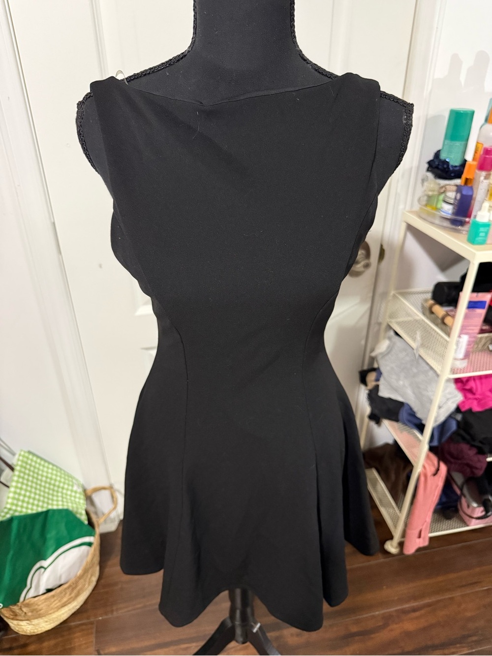 Classic Black Womens Fit-and-Flare Dress